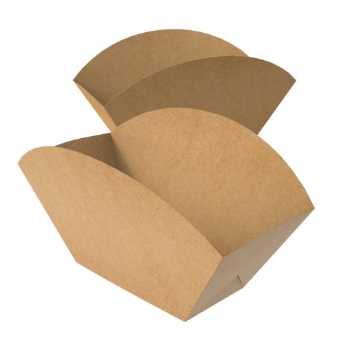 Embalagem Barca Multiuso Kraft 240g sem Película Antigordura SEM IMPRESSÃO 7,5x6x8cm