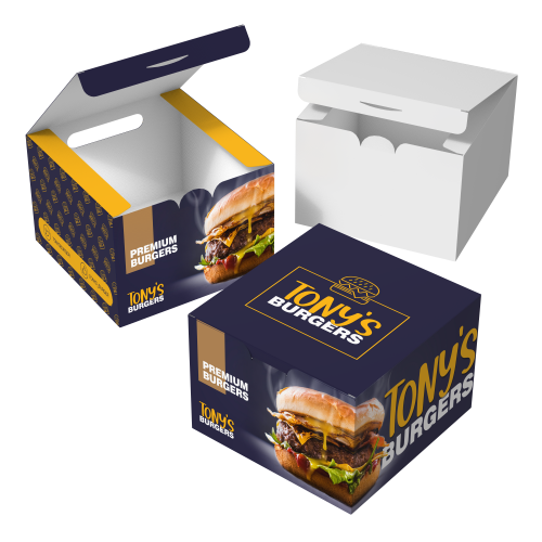 Caixa para Hamburguer Gourmet 12x12x8,4cm Supremo 300g sem Película Antigordura
