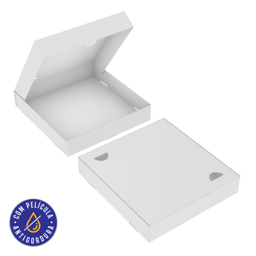 Caixa Multiuso sem Visor Papel Alimentício 270g com Película Antigordura SEM IMPRESSÃO 20x21x3,8cm