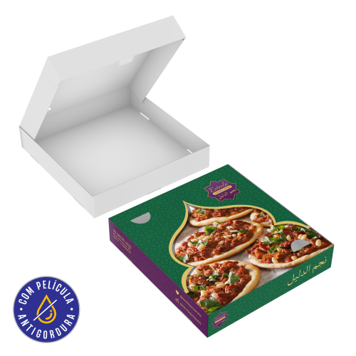 Caixa Multiuso sem Visor Papel Alimentício 270g com Película Antigordura 20x21x3,8cm