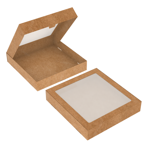 Caixa para 16 Doces com Visor 20x21x3,8cm Kraft 240g sem Película Antigordura SEM IMPRESSÃO