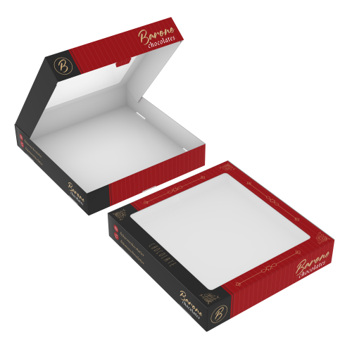 Caixa com Visor Supremo 300g sem Película Antigordura Personalizável 20x21x3,8cm