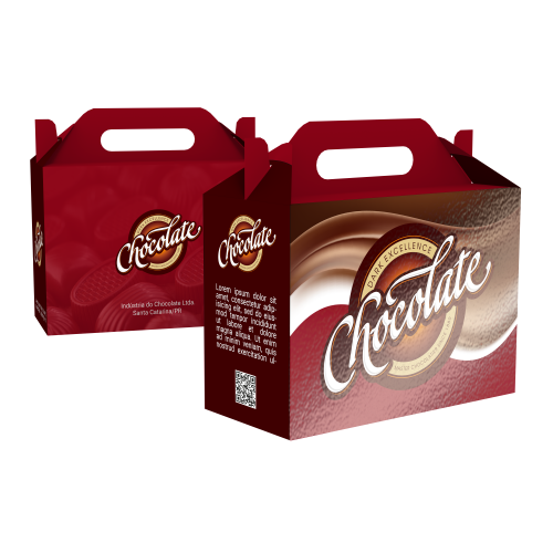 Caixa de Presente Extra Pequena com Alça Couchê 300g Verniz Total Frente