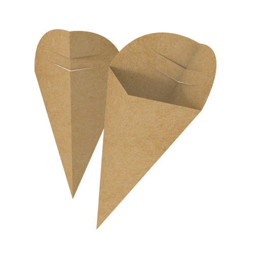 Embalagem Cone Kraft 240g sem Película Antigordura SEM IMPRESSÃO 21x19cm