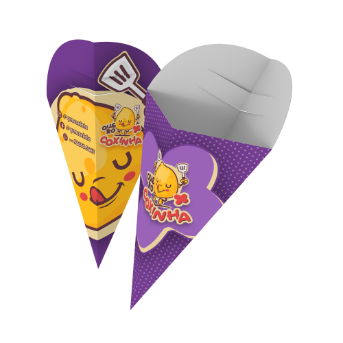 Embalagem Cone Supremo 300g sem Película Antigordura Personalizável 21x19cm