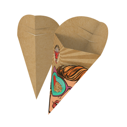 Embalagem Cone Kraft 240g sem Película Antigordura 12x13,5cm