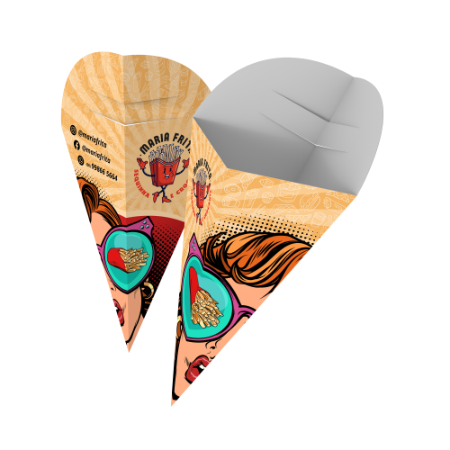 Embalagem Cone Supremo 300g sem Película Antigordura Personalizável 12x13,5cm