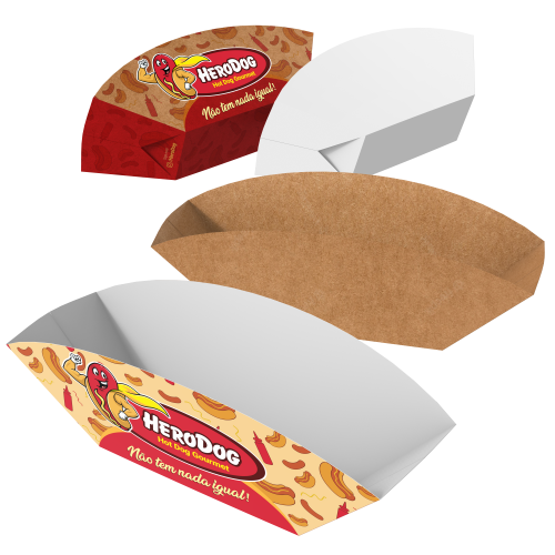 Embalagem para Hot Dog Barca Papel | 12,5x6x8cm