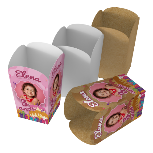 Embalagem para Pipoca Gourmet | 8,8x8,8x18cm