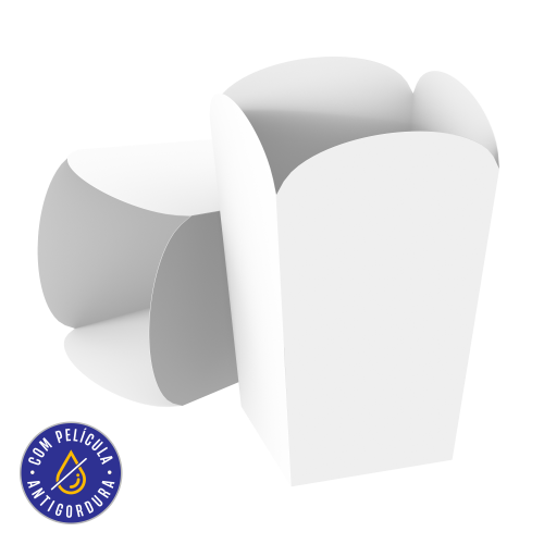 Embalagem para Pipoca Gourmet Papel Alimentício 270g com Película Antigordura SEM IMPRESSÃO 8,8x8,8x18cm