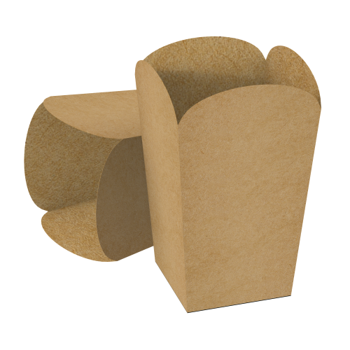 Embalagem para Pipoca Gourmet Kraft 240g sem Película Antigordura SEM IMPRESSÃO 5,2x5,2x9,9cm