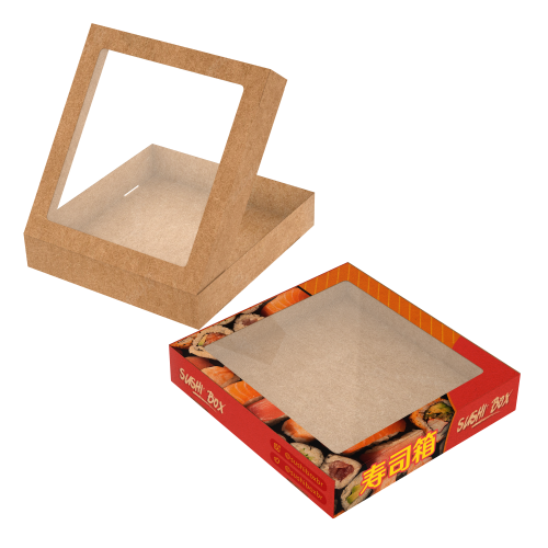 Caixa Multiuso com Visor Kraft 240g sem Película Antigordura 20x21x3,8cm