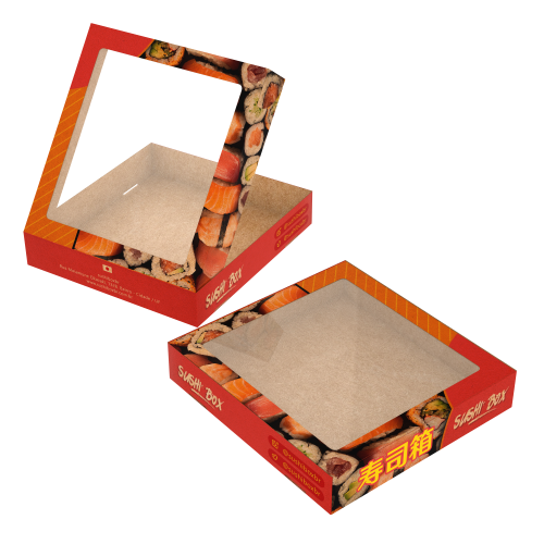 Embalagem para Sushi | Sashimi | Combinados Kraft 240g sem Película Antigordura Personalizável 20x21x3,8cm