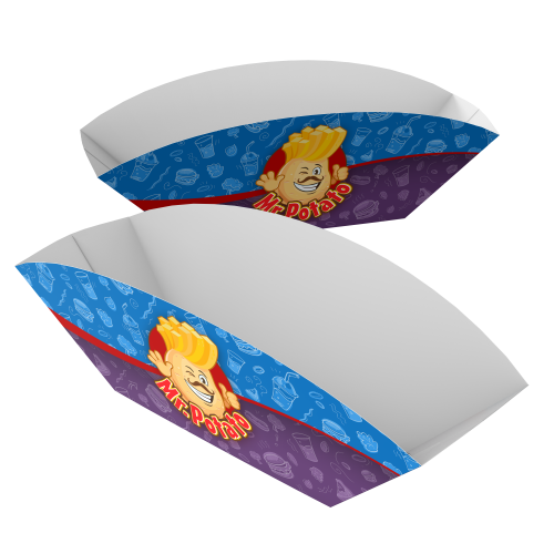 Embalagem para Batata Recheada Supremo 300g sem Película Antigordura Personalizável 12,5x6x8cm