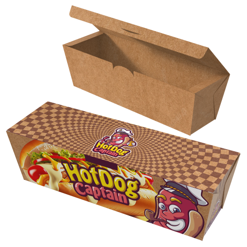 Embalagem para Hot Dog Kraft 240g sem Película Antigordura 22x6x7cm