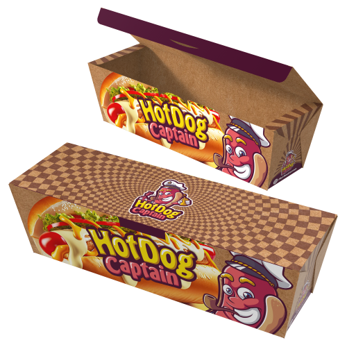 Embalagem para Hot Dog Kraft 240g sem Película Antigordura Personalizável 22x6x7cm