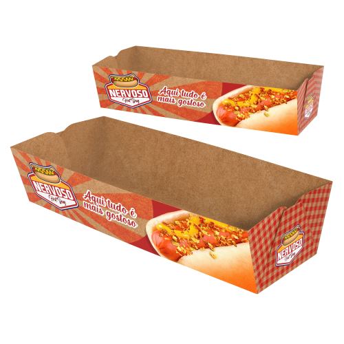 Embalagem para Hot Dog Kraft 240g sem Película Antigordura Personalizável 18,5x6x4cm