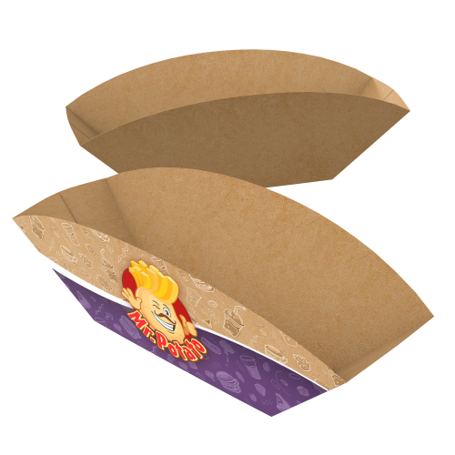 Embalagem Barca Multiuso Kraft 240g sem Película Antigordura 12,5x6x8cm