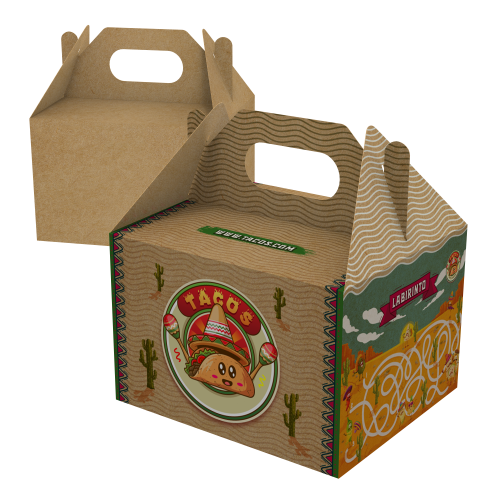 Embalagem para Kit Lanche Kraft 240g sem Película Antigordura 15x10x13cm