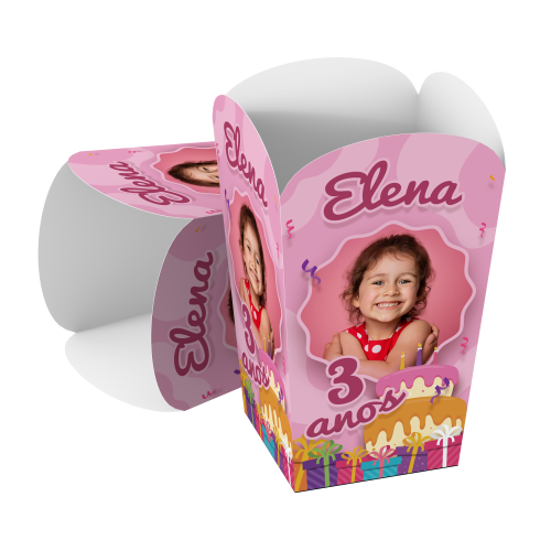 Embalagem para Pipoca Gourmet Supremo 300g sem Película Antigordura Personalizável 8,8x8,8x18cm