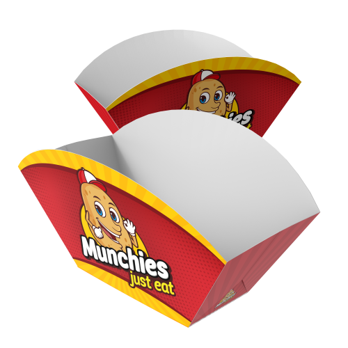 Embalagem para Batata Recheada Supremo 300g sem Película Antigordura Personalizável 7,5x6x8cm