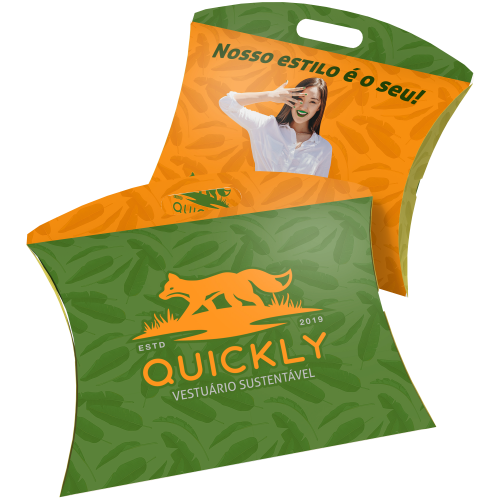 Caixa Travesseiro Média Couchê 300g Laminação Fosca