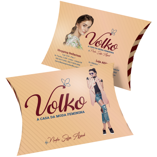 Caixa Travesseiro Pequena Couchê 300g Laminação Fosca