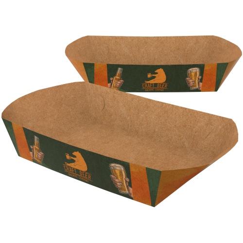 Bandeja Multiuso Kraft 240g sem Película Antigordura Personalizável 17x11,5x5,7cm