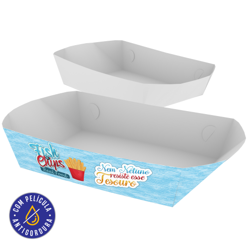 Bandeja Multiuso Papel Alimentício 270g com Película Antigordura 11x7,5x3,6cm