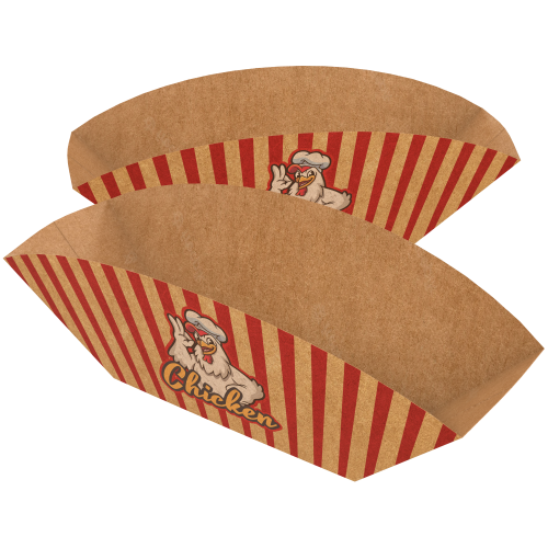 Embalagem Barca Multiuso Kraft 240g sem Película Antigordura Personalizável 12,5x6x8cm